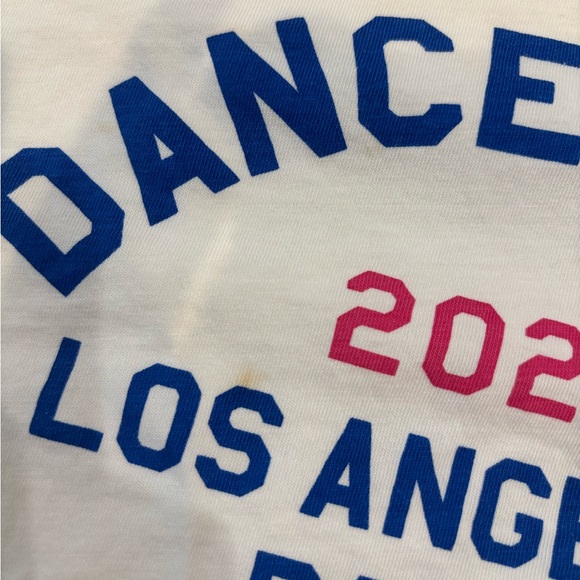 Sézane Dance Ckub White and Blue Graphic Tee, XL - Picture 7 of 9
